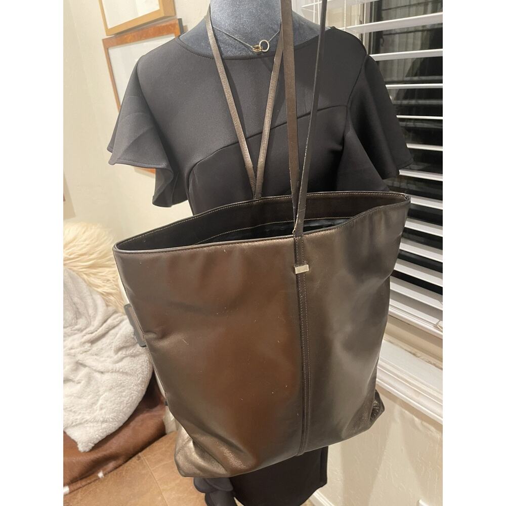Gucci Vintage Bronze Leather "Farmers Market" XL Tote | Yoga & Gym Bag